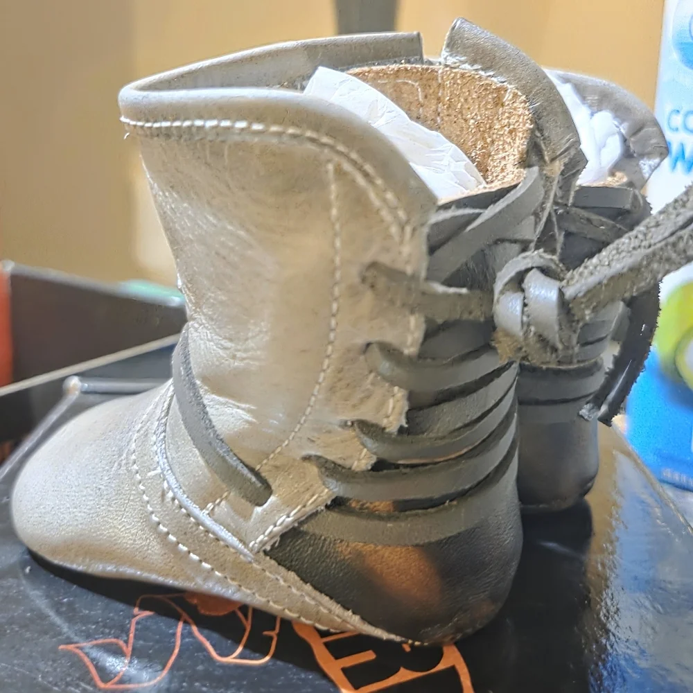 Freebird Baby Coal Stone Boots Leather Handcrafted Designer #83